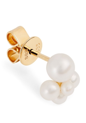Sophie Bille Brahe Yellow Gold And Pearl Thyra Single Stud Earring