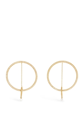 Persée Yellow Gold And Diamond Helios Loop Earrings