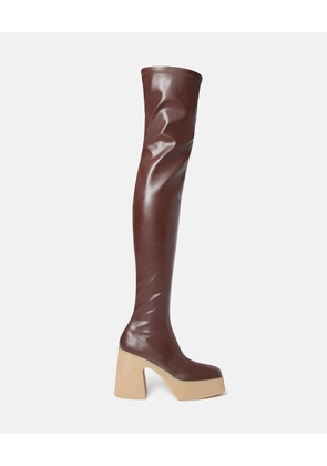 Stella McCartney - Skyla Stretch Over-the-Knee Boots, Woman, Chocolate Brown, Size: 35h