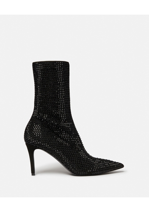 Stella McCartney - Stella Iconic Crystal Heeled Ankle Boots, Woman, Black, Size: 37