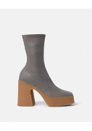 Stella McCartney - Skyla Chunky Platform Ankle Boots, Woman, Grey, Size: 39