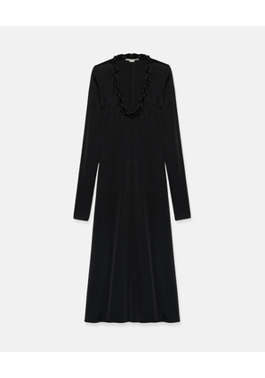Stella McCartney - Braided Rope V-Neck Dress, Woman, Black, Size: 42