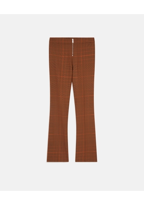 Stella McCartney - Prince of Wales Check Slim Fit Trousers, Woman, Amber Rose, Size: 36