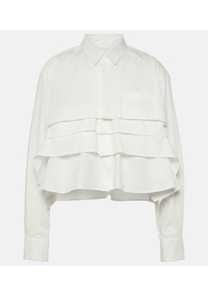 Sacai Ruffled cotton-blend poplin shirt