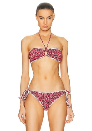 Isabel Marant Starnea Bikini Top in Cranberry - Red. Size 38 (also in 36, 40, 42).