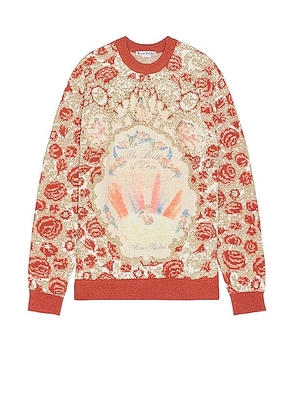 Acne Studios Graphic Sweater in Blossom Pink & Gold - Pink. Size XL/1X (also in M, S).