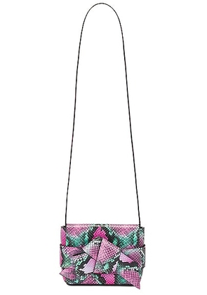 Acne Studios Musubi Wallet Crossbody Bag in Pink & Green - Fuchsia. Size all.