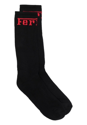 Ferrari logo-print detail socks - Black