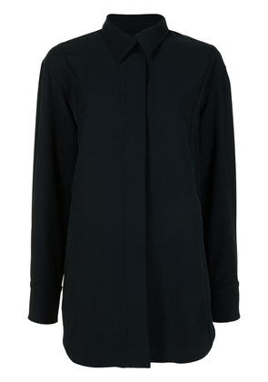 GOODIOUS twill concealed-button shirt jacket - Black