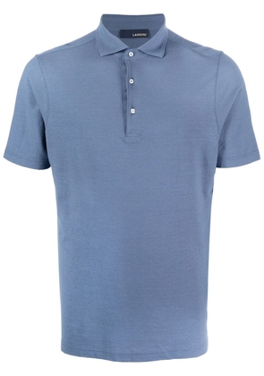 Lardini button-front short-sleeved polo shirt - Blue