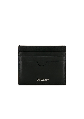 OFF-WHITE Jitney Simple Card Case Quote Wallet in Black.