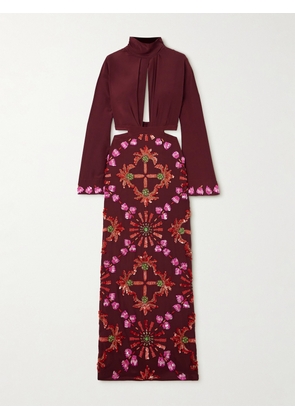 Johanna Ortiz - + Net Sustain Aurora Mágica Sequin-embellished Cutout Silk Maxi Dress - Red - US0,US2,US4,US6,US8,US10