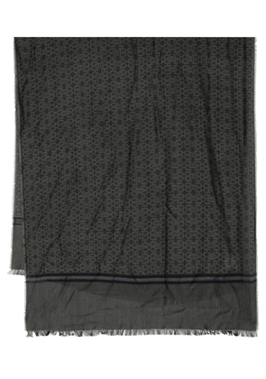 Bally monogram-pattern fine-knit scarf - Black
