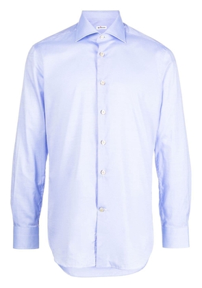 Kiton poplin long-sleeved shirt - Blue