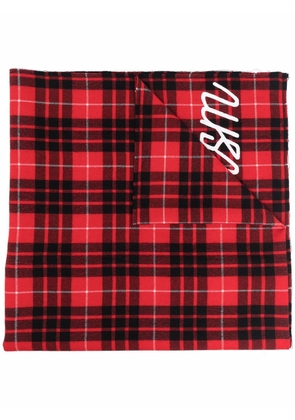 Undercoverism checked wool-blend scarf - Red