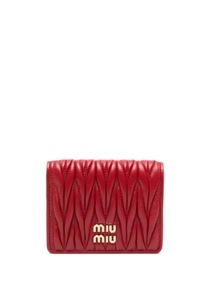 Miu Miu matelassé bi-fold leather wallet - Red