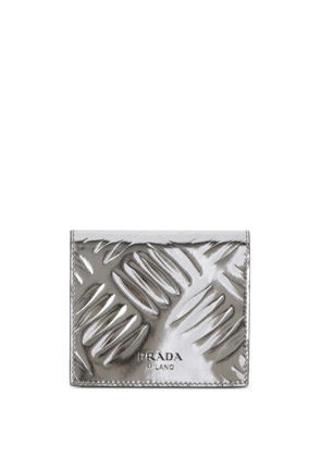 Prada folded metallic leather cardholder - Silver