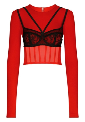 Dolce & Gabbana bralette-style cropped top - Red