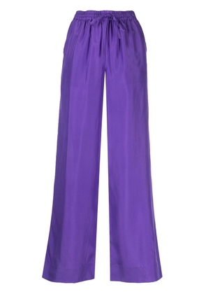 P.A.R.O.S.H. wide leg silk drawstring trousers - Purple