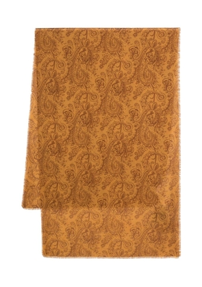 ETRO paisley-jacquard fringed scarf - Yellow