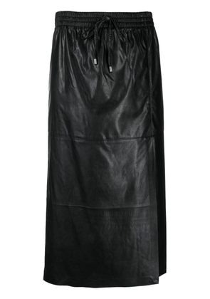 ERMANNO FIRENZE faux-leather mid skirt - Black