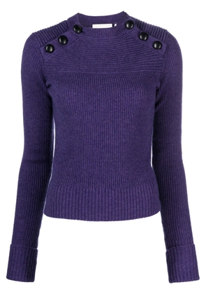 ISABEL MARANT Koyle ribbed-knit jumper - Purple
