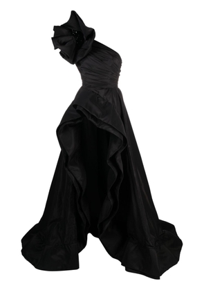 Ana Radu crystal-embellished asymmetric gown - Black