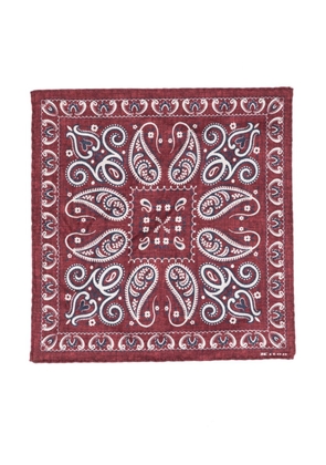 Kiton paisley-print silk handkerchief - Red