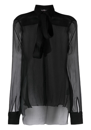 Ermanno Scervino bow-detail silk chiffon shirt - Black