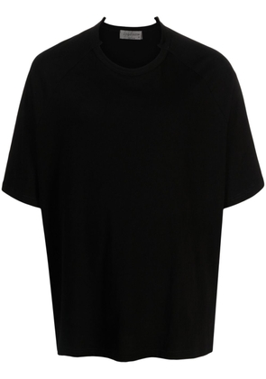 Yohji Yamamoto asymmetric crew-neck cotton T-shirt - Black