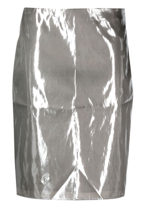 ASPESI metallic high-waist straight skirt - Grey