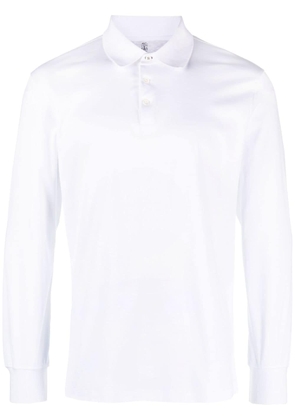 Brunello Cucinelli long-sleeve cotton polo shirt - White
