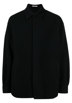 Auralee spread-collar wool shirt jacket - Black