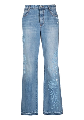 Ermanno Scervino high-rise embroidered jeans - Blue
