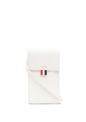 Thom Browne logo-stamp crossbody phone holder - White