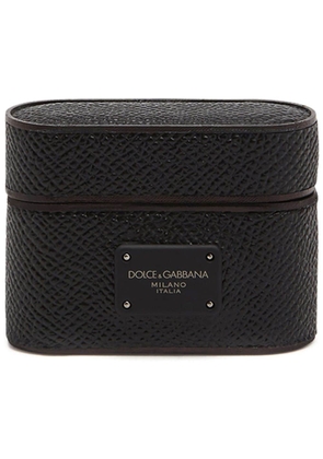 Dolce & Gabbana logo-tag leather AirPods Pro case - Black