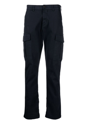 Eleventy tapered stretch-cotton cargo trousers - Blue
