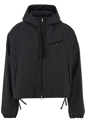 Ferragamo stripe-pattern hooded jacket - Black