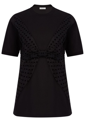 Nina Ricci bow-detail cotton T-shirt - Black