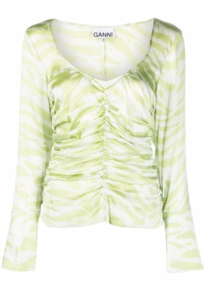 GANNI ruched-effect top - Green