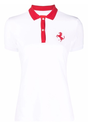 Ferrari piqué Prancing Horse polo shirt - White