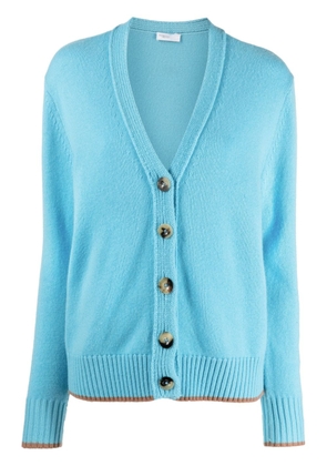 Rosetta Getty contrasting-trim fine-knit cardigan - Blue