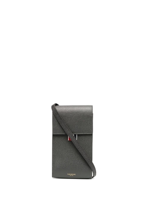 Thom Browne pebbled calf leather phone holder - Grey