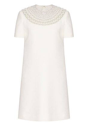 Valentino Garavani Crepe Couture embroidered minidress - White