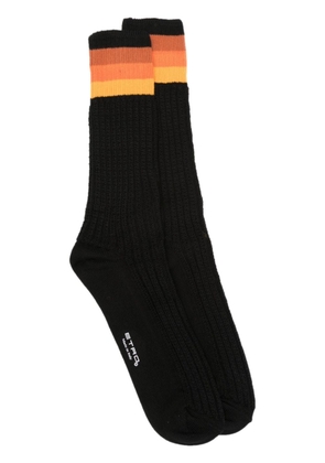 ETRO striped ribbed-knit socks - Black