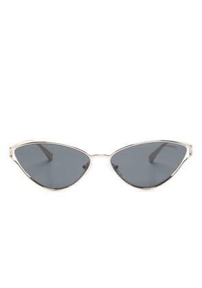 Tiffany & Co Eyewear logo-plaque cat eye-frame sunglasses - Gold