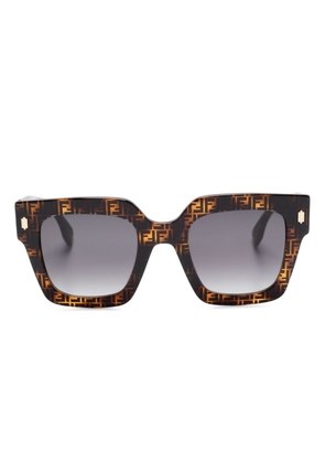 Fendi Eyewear logo-print square-frame sunglasses - Brown