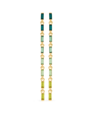 Oscar de la Renta crystal-embellished baguette strand earrings - Green