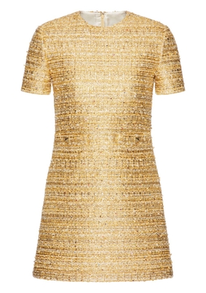 Valentino Garavani Tweed Paillettes short dress - Gold