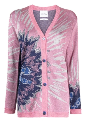 Hayley Menzies metallic tie-dye jacquard cardigan - Pink